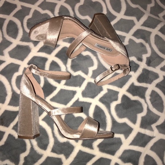 Shoes - NEW Velvet Block Heels